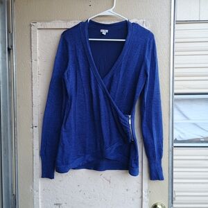 Guess Women's Deep Blue V-Neck Sweater